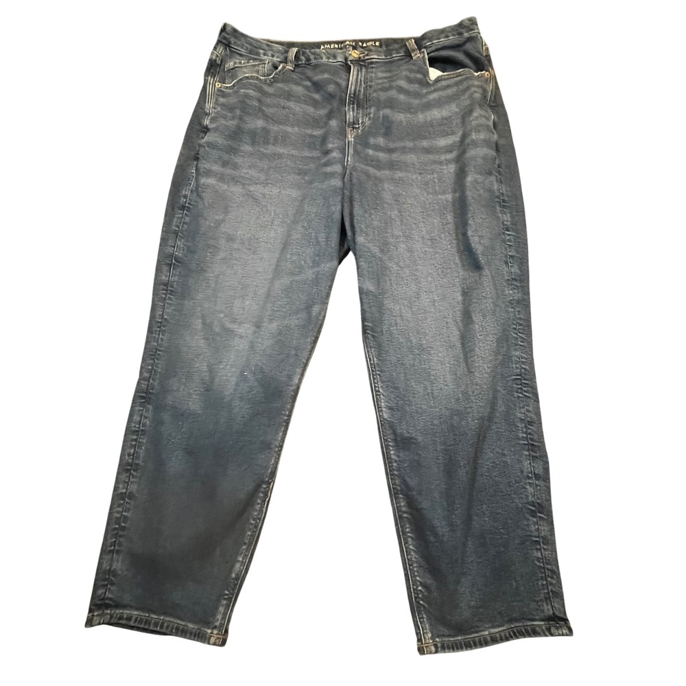American Eagle Curvy Mom Jeans Womens 20 Short Blue Medium Wash Stretch Denim